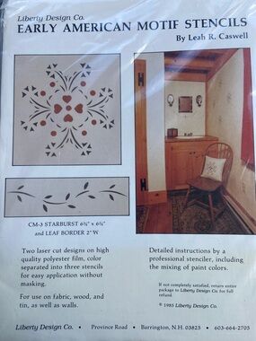 Early American Motif Stencil Set - Cream & Red
